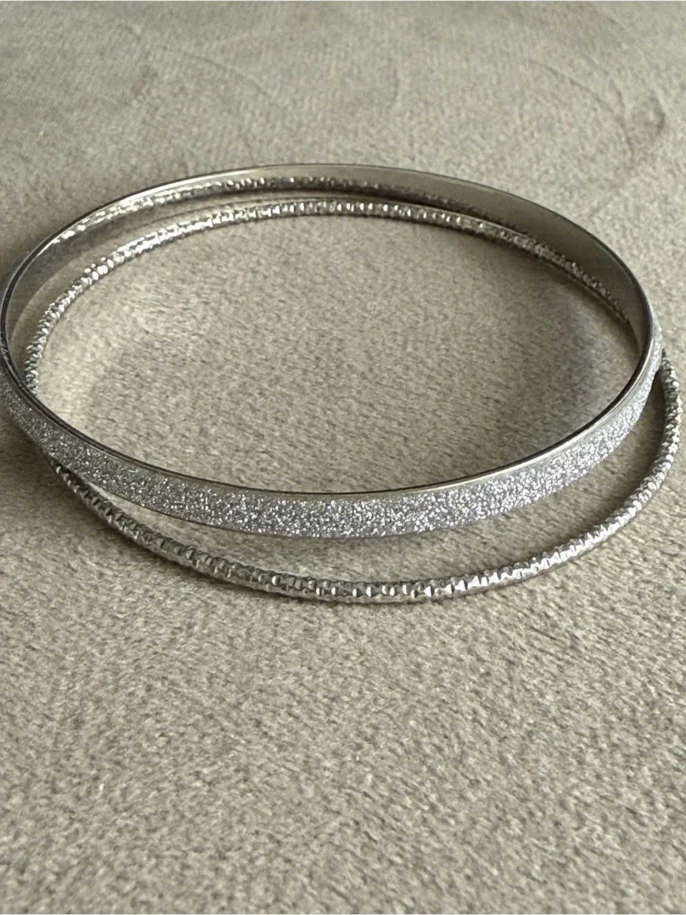 Silver-Tone Glitter Bangle Bracelet Set - Women Jewelry